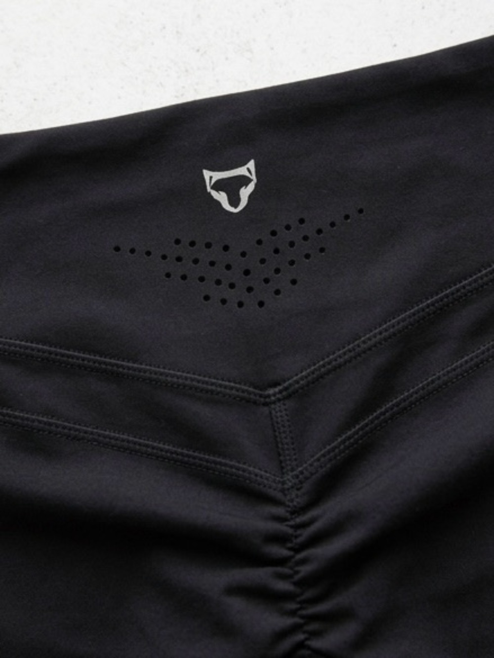 Black Ruched Performance Bike Shorts - Picture 5 of 5
